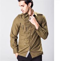 Повседневные рубашки Лепаль шея с кнопкой с длинным рукавом Солидный цвет мужской дизайнерской одежды 21FW кардиган мужские