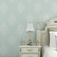 European 3D Wallpaper embossed non woven wallpaper bedroom l...