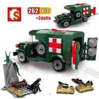 Krankenwagen Militärische Bausteine ​​Rettung Auto Sets LKW Ziegel Pädagogische Stadt Auto Bau Spielzeug für Kinder Freunde Geschenk LJ200928