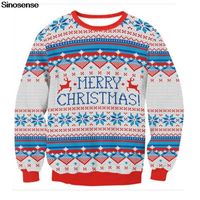 ユニセックス醜いクリスマスセータージャンパー男性女性ノベルティ3Dトナカイ印刷クルーネック休日の職業パーティークリスマススウェットシャツ
