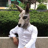 Halloween Latex Kangaroo Animal Full Face Head Lead Masker Cosplay Kostuum Party Kostuum Carnaval Fancy Dress voor Volwassen 20211221 Q2