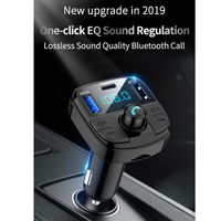 Joueurs MP4 Bluetooth 5.0 FM Transmetteur Car Kit de voiture Modulateur MP3 Chargeur 3.0 Double USB avec le mode EQ de Lattice LED
