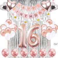 Rose Gold Wedding Birthday Party Balloons 18 20 30 40 Letter Foil Balloon Baby Shower Anniversary Event Party Decor Forniture RRF12985