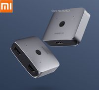 Xiaomi Mijia Tvåvägs HDMI-distributionsomkopplare stöder HD 4K HDMI-gränssnittsutrustning Aluminiumlegeringsmaterialplugg och spel
