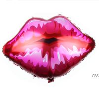 Decoração do casamento do dia dos namorados beija-me lábios alumínio filme balão vermelho batom lips rrb13037