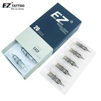 EZ Revolution Carttridge Tattoo Agujas redondas Revestimiento redondo # 08 0.25mm Bugpin largo Taper 1/3/5/7/9/11 para máquinas y agarres 20pcs / lote 211224
