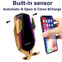 R1 Smart Automatic Clamping Car Wireless Charger For iPhone X XR XS 8 Plus Fast Charging Air Vent Mount Phone Holder a04