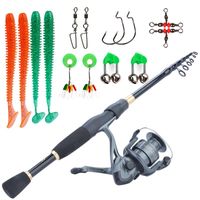 Sougayilang 1.8-2.4m Fiske Rod Set Ultralight Weight Rod Spinning Reel med Lure Hook Tillbehör Full Kits