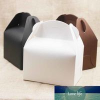 10pc / mycket stort kraftpapper låda gåvor med handtag bröllop / godis vit kartongkaka Box Black Cupcake box för paket gåvor
