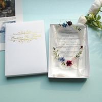 Foglie di invito di nozze della carta acrilica della scheda acrilica della stampa colorata su ordinazione della carta trasparente 1