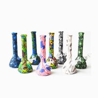 8 '' altura de vaso de vaso de vaso bong bongs silicona bongs tubo camuflaje coloridos tubos de fumar