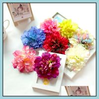Hair Clips & Barrettes Jewelry 10Cm Peony Flower Bohemian Style Floral Hairpin Women Girl Accessories Blooming Headwear Wholesale Drop Deliv