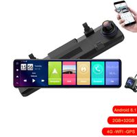 11 pulgadas Pantalla triple 2 + 32G Car DVR 4G Android Dash Cámara GPS Navegación Retrovisor Espejo Auto Grabador Aparcamiento Monitor de estacionamiento Dash Cam