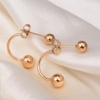 New Arrival Fashion Vintage Gold Ball Stud Earring Rose Gold Color Woman Birthday Gift Titanium Steel Jewelry Never Fade
