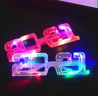 Occhiali incandescenti natalizi LED Light Up Glasses Glowing Lampeggiante Eyeglasses Rave Party Decor Glow Glow Blach Occhiali per 2021 Capodanno Party per adulto