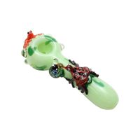 Luxury Colorful Frog Toad Decorate Pyrex Thick Glass Pipes Dry Herb Tobacco Handpipe Portable Oil Rigs Innovative Design Bong Smoking Filter Tube Holder DHL Free