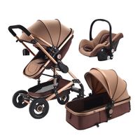 Роскошная детская коляска 3 в 1 Высокая ландшафтная коляска складной тележки и автомобильное сиденье новорожденное путешествие