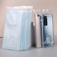 Einweg-staubfestes mobile packages taschen kunststoff transluzent reißverschluss paket klare beutel für handyzubehör maske schützer retailverpackung