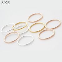 Cluster Rings Genuine Real Pure Solid 925 Sterling Silver For Women Jewelry Gold Blank Round Female Finger Ring Party Bague China Size1