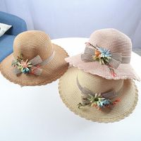 Wide Brim Hats Summer Straw Hat Female Vacation Sunscreen Be...