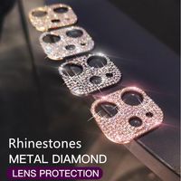 Glitter Rhinestone Camera Lens Protector Film For iPhone 11 12 Pro Max XS X 12mini Alloy Shiny Diamond Protecte Ring Cover a45