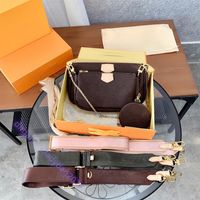 shoulder fashion Luxurys Designers Chain Bags 2021 SS wallets cross body three-piece purse straps Casual female zipper popular2167