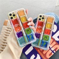Creative Phone Cases For Iphone 12 Pro 11 7 8 plus SE X XS Max XR Color Art Pigment Full Lens Protection Cover a04