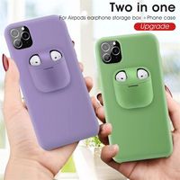 2 in 1 Earphone Silicone Cell Phone Cases For iP 11 Pro Max XS XR X 8 7 6 6s Plus a50