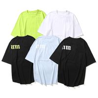 2022 Yaz Yüksek Kaliteli Tasarımcı erkek Tee Baskılı Mektuplar Yeşil Beyaz T-Shirt Moda Rahat Çiftler Kısa Kollu T-Shirt Gevşek Erkekler Kadınlar Için Rahat