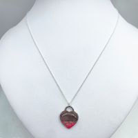 100% 925 Sterling Silber Halskette, modischer hochwertiger Email Splash Herzförmige Halskette Schmuck Geschenk, Original 1: 1 Q0531
