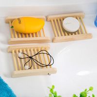 Natural Wooden Soap Dish Tray Holder Creative Storage Soap Rack Plate Box Container For Bath Shower Bathroom OWE12916
