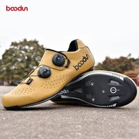 Ultralight Genuine Leather Road Cycling Shoes Carbon Bike Breathable Yellow Racing Bicycle Roadbike Footwear