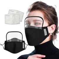 Filtreler faceshield Yüz Kaplama ile Kadınlar ile Ayrılabilir Göz Kalkanı maskeler Ayarlanabilir Kayış Koruyucu Yüz Maskesi için Yıkanabilir Yüz Maskesi