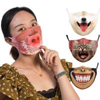 2020 sınır ötesi sıcak tarzı 3D Hayvanlar baskılı tasarımcı yüz maskeleri Pamuk Yüz Maskesi Tasarımcı maskeleri Yeniden kullanılabilir PM2.5 Karbon Yıkanabilir Yetişkin
