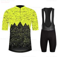 Ensembles de course Summer Mens Ropa Ciclismo Jersey Bib Shorts Set Breathable Mountain Bike Colls Triathlon Cyling Vêtements