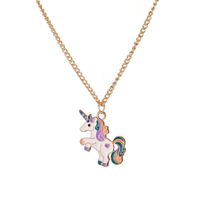 Collar unicornio arco iris unicornio colgante collares joyería para niñas amigo nieto navidad cumpleaños regalos aleación metal