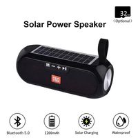 TG182 Solar Power Bank Bluetooth Speaker Portable Column Wireless Stereo Music Box Boombox TWS 5.0 Outdoor Support TF USB AUX a31 a56