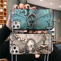 Luxury Phone Case Snake Crossbody bag wallet For iPhone 12 P...