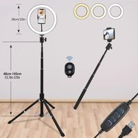 26cm 10" Selfie Ring Light with Lightweight Tripod Stand & Phone Holder for Live Stream,Makeup,Photography Photo Video Shooting1