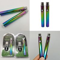 Os mais recentes Vertex arco-íris 350mAh Pré-aqueça o carregador de bateria Kits 510 Tópico Vape Pen Tensão da bateria Variável ajustável com carregador USB Embalagem