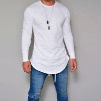 Новые дизайнеры футболки мужские дизайнерские повседневные хип-хоп дуговая дуга длинные рукава футболка мужская одежда верхняя повседневная сплошная цветная базовая рубашка