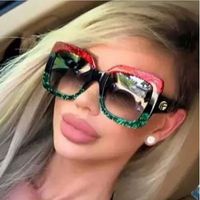 Quadro Phoemix grande praça Sunglasses Mulheres Marca Italiana Designer Sun Óculos Feminino 2020 Red Verde Oculos Ladies Shades Óculos