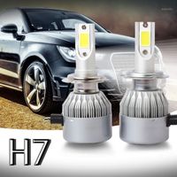 Headlamps 2pcs C6 LED Car Headlight Kit COB H7 36W 7600LM White Light Bulbs1