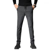 Мужские повседневные брюки бренд классический полную длину костюм прямой хлопок деловой человек коммерческий плюс большой размер 38 брюк