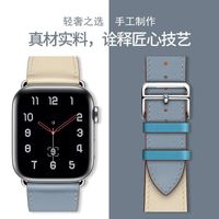 Pulseiras de relógio para Apple iwatch 1 2 3 4 5 6 7 8 Fashion Letter H Pure Color Luxury Genuine Leather Watchband Substituição Pulseira Sapeee