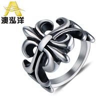 2022 New Chrome Korean Fashion Classic Crowe Cross Titanium Steel Ring Personalized Index Finger for Men and Women Hearts Trend Mmyt 's