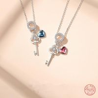 Other 925 Sterling Silver Simple "YOU ARE MY KEY" Key Heart Pendant Clavicle Chain Necklace Women Girlfriend Engagement Jewelry Gi