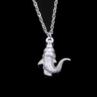 Fashion 26*20mm Crocodile Alligator Pendant Necklace Link Chain For Female Choker Necklace Creative Jewelry party Gift