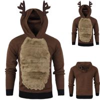 Pulls pour hommes Hommes / Femmes Sweats à capuche Christmas Christmas Kawaii Elk Cosplay Unisexe Loisirs Festival Ugly Rudolph Reindeer Pull1