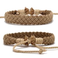 Bracciali di fascino Braccialetti a mano in cotone vintage corda di cotone vintage per donne uomini marrone gioielli regolabili a corda regolabile